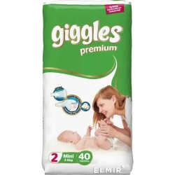 Подгузники детские, Giggles (Джигглс) р. 3-6 кг №40 Премиум мини