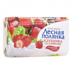 Мыло Лесная полянка 2 в 1 клубника со сливками 90 г