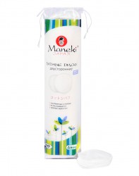 Ватные диски Maneki Лавли двусторонние с пресс-линией 100 шт.