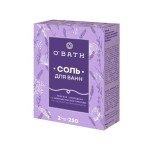 Соль для ванн, O'Bath (ОБас) 250 г 2 шт морская природная с эфирным маслом лаванды пакеты в картонной коробке