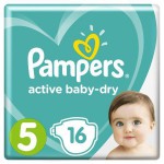 Подгузники, Pampers (Памперс) 11-16 кг р. 5 №16 актив беби драй джуниор