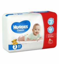 Подгузники, Huggies (Хаггис) 4-9 кг №31 классик миди