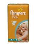 Подгузники, Pampers (Памперс) 4-9 кг р. 3 №58 слип энд плей миди ромашка