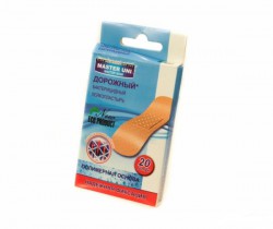 Лейкопластырь бактерицидный Master Uni Дорожный перфорированный на полимерной основе набор 20 шт.